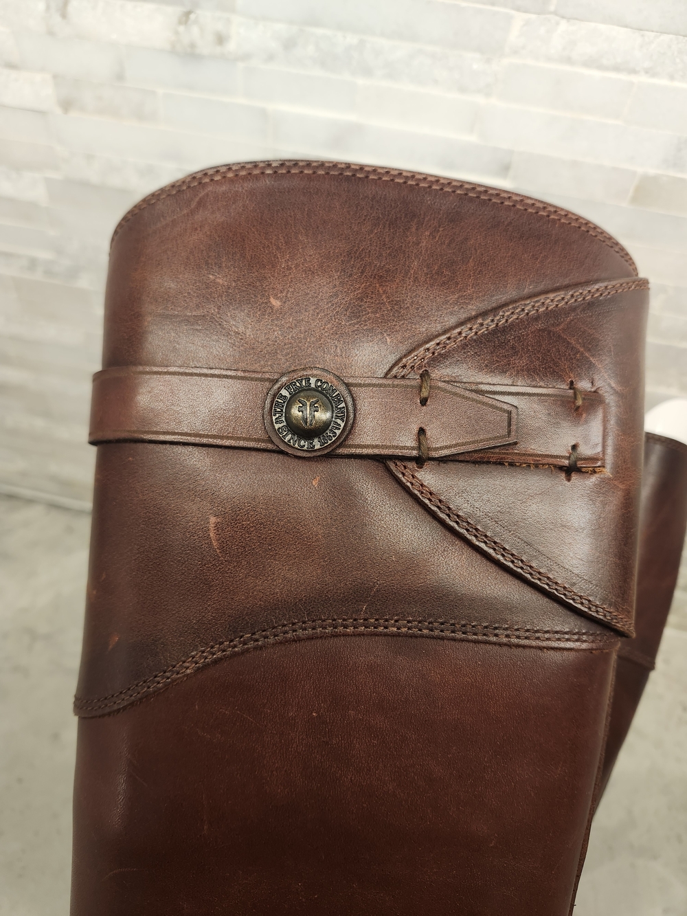 Frye Molly Button Tall Boots 9 Redwood Leather Riding Equestrian - Picture 10 of 11
